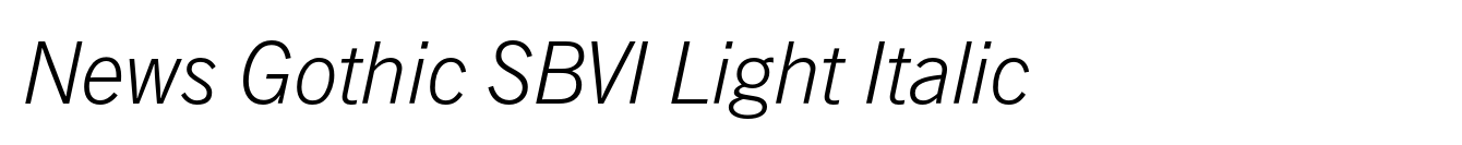 News Gothic SBVI Light Italic